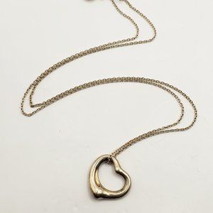 Tiffany & Co. Elsa Peretti Sterling Heart Pendant Necklace: